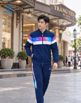 Bộ nỉ thể thao nam MDB-274-12-01 Navy phối trắng